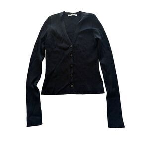 Abercrombie & Fitch Women's Small Black Ribbed Cardigan